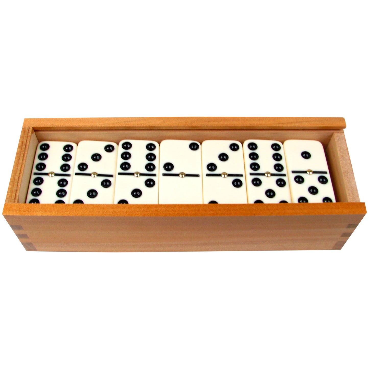 Double Six Dominoes with Wood Case