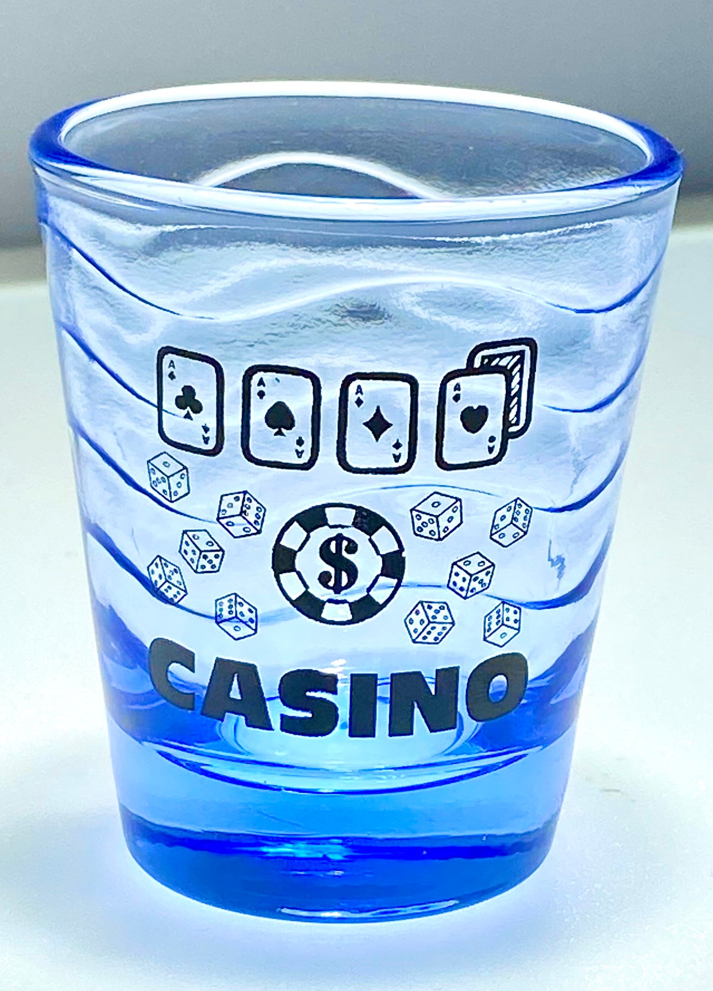 Shot Glasses Sets CASINO with Heavy Base, Clear Shot Glass (4 Pack)