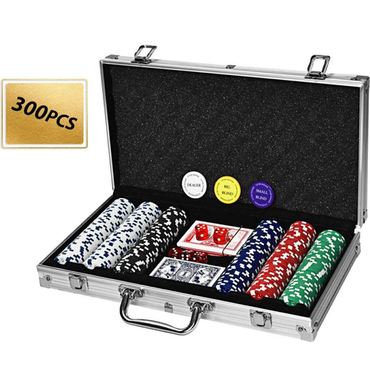 Casino Poker Chip Set 300 Piece Clay in Travel Case from germfree