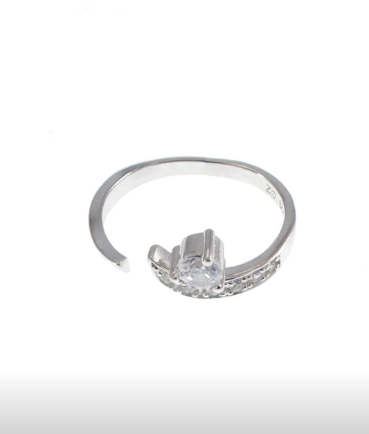 TOE RING OPEN TOP 5MM CUBIC ZIRCONIA 999 STERLING SILVER