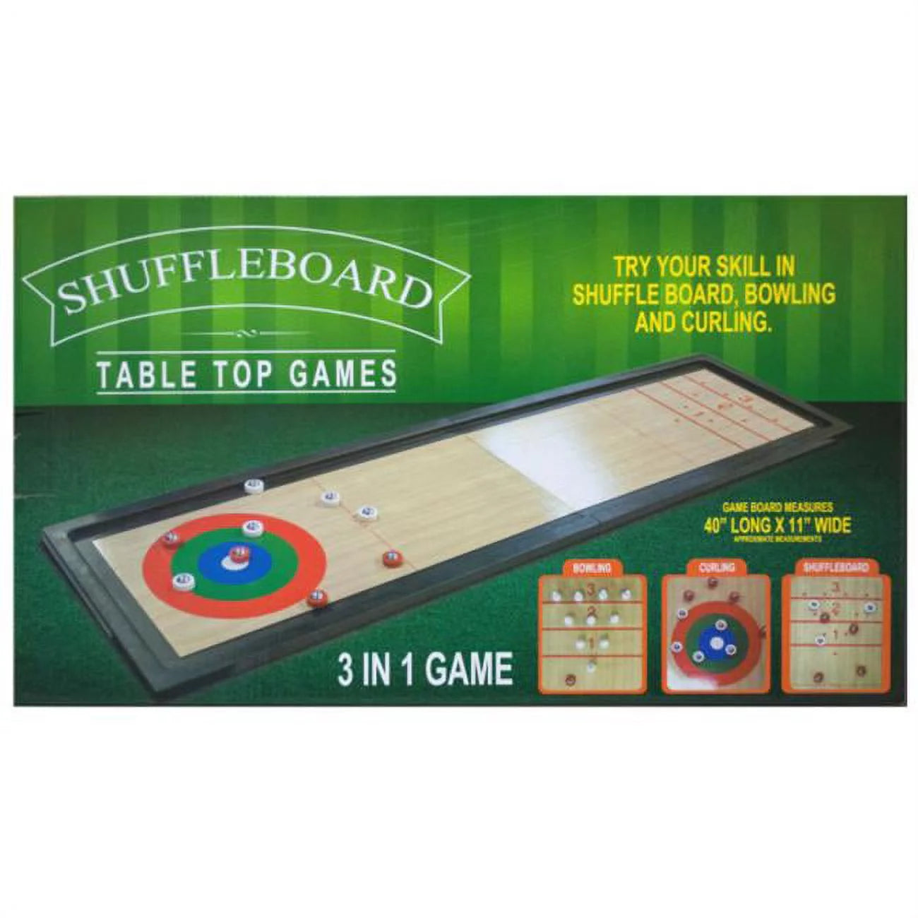 Shuffleboard Game for 2-4 Players Desktop & Travel Classic Wooden Board Game