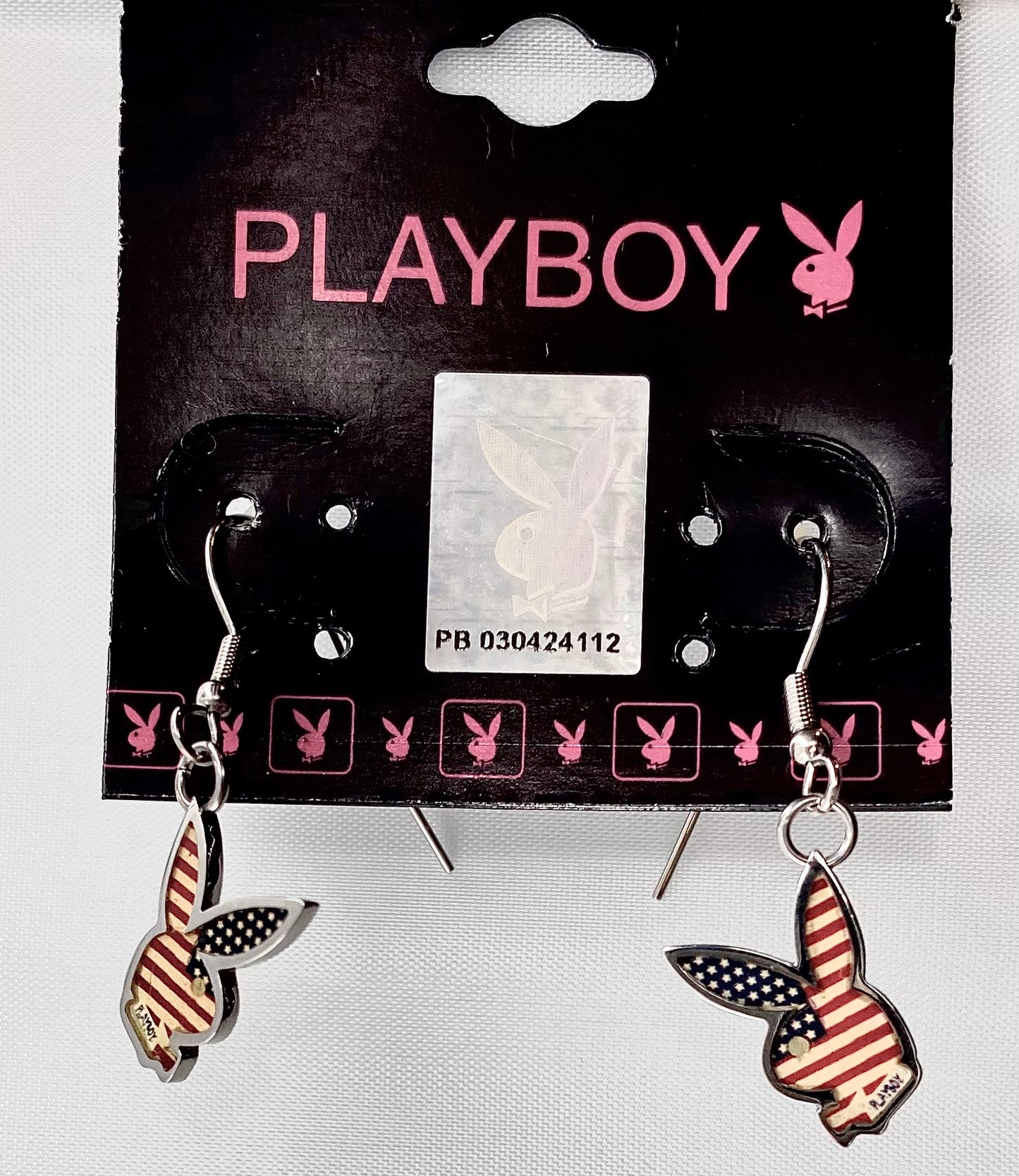 Playboy Americans Flag Bunny Head Earring