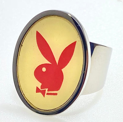 PLAYBOY BUNNY ENAMEL RING SIZE 11