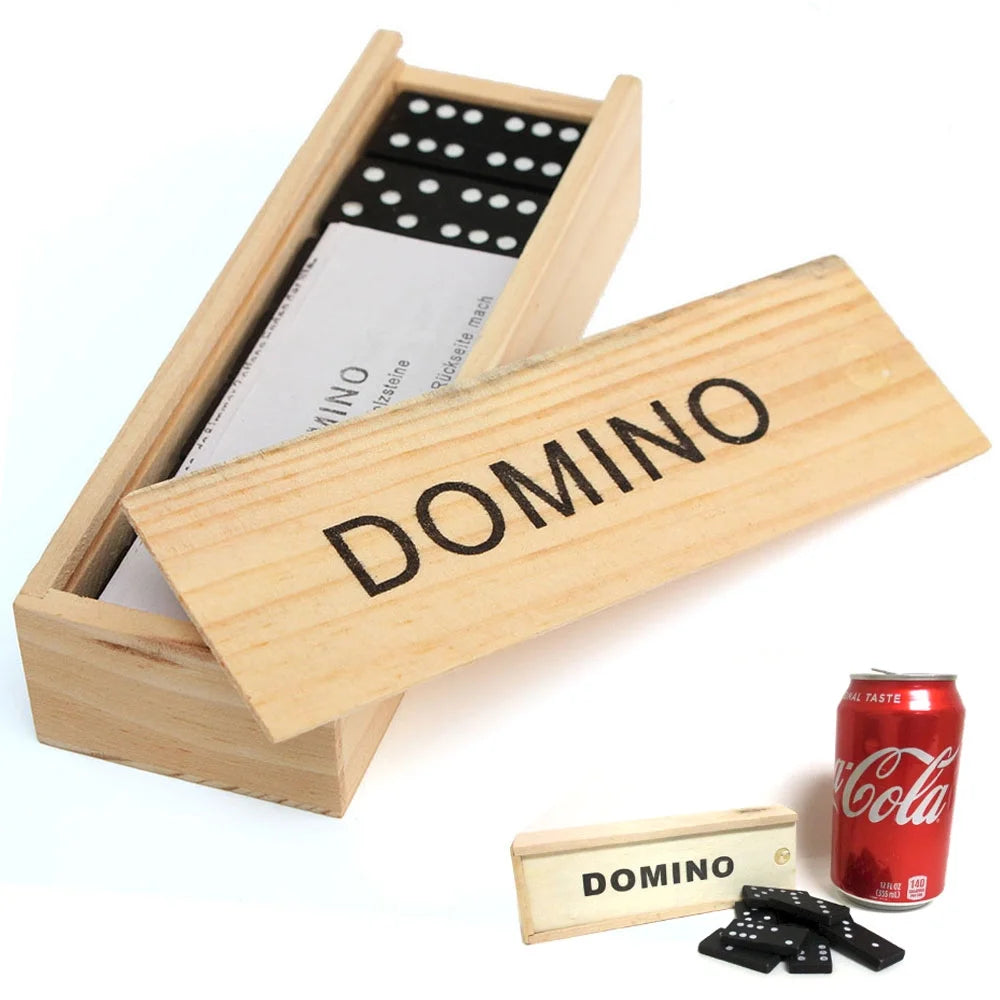 28pcs/Set Wooden Domino Board Games Travel Funny Table Game Domino Toys small