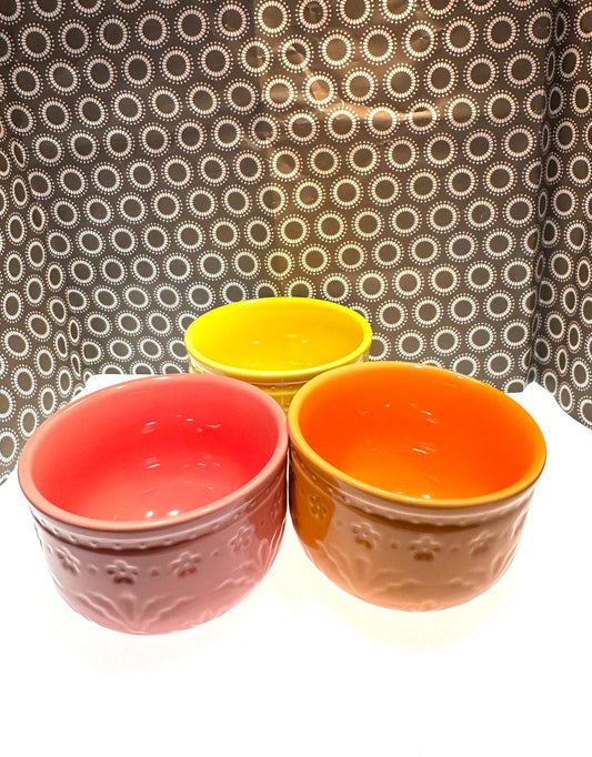 Set of 3 Ceramic Colored Bowls