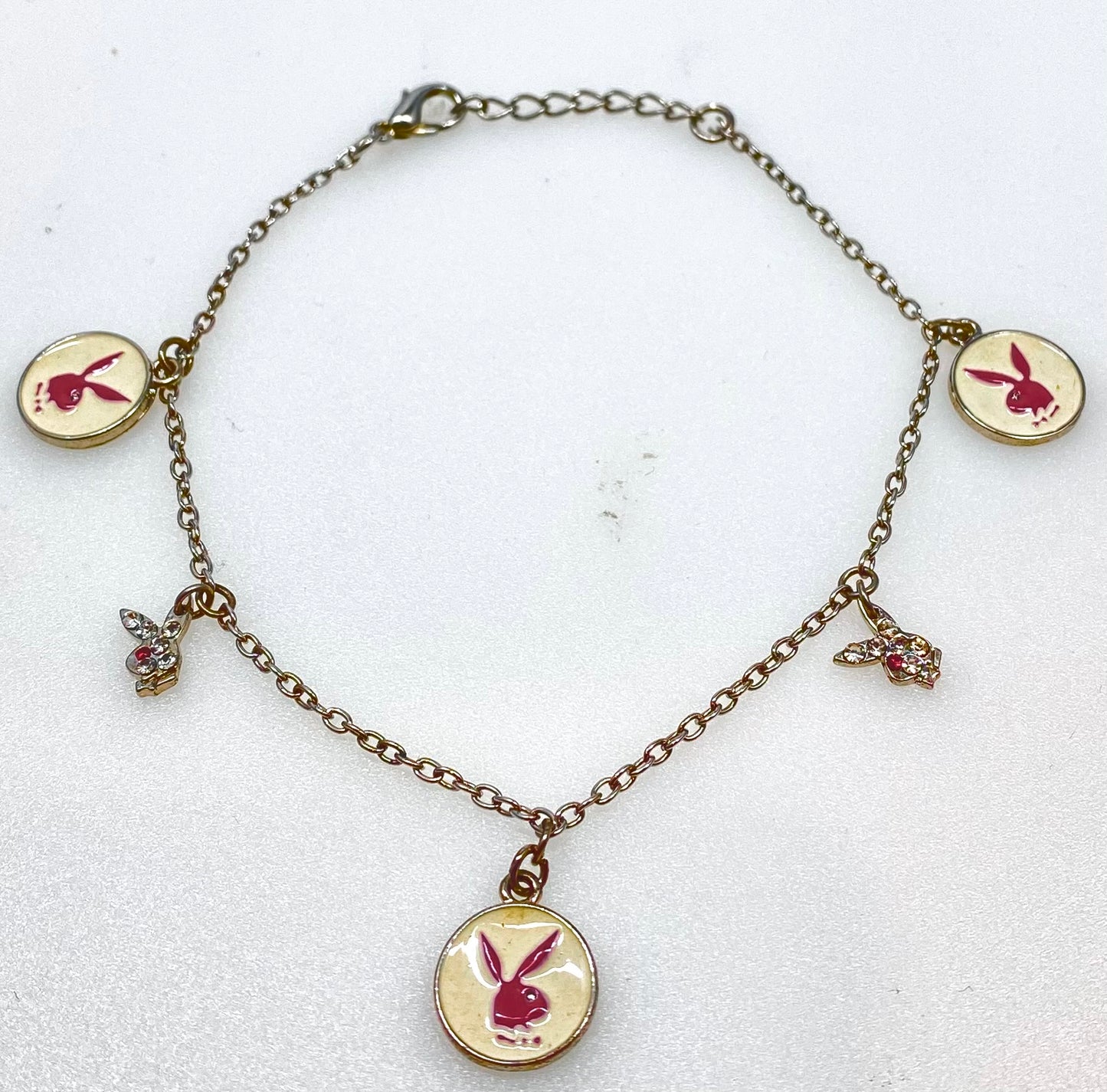 Playboy Ankle Bracelet with Red Crystal eyes