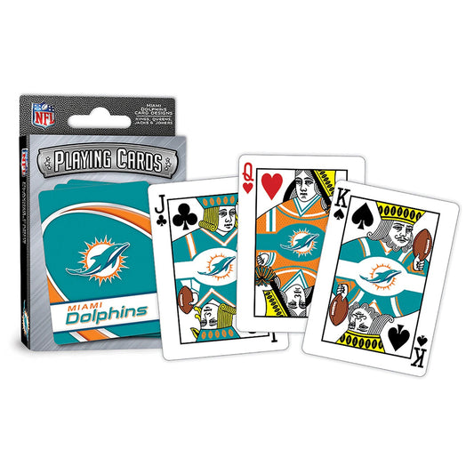 MasterPieces Officially Licensed NFL Miami Dolphins Playing Cards - 54 Card Deck for Adults