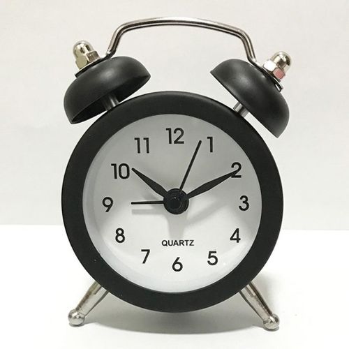 Vintage 5cm Twin Bell Alarm Clock, Battery Operated Loud Alarm
