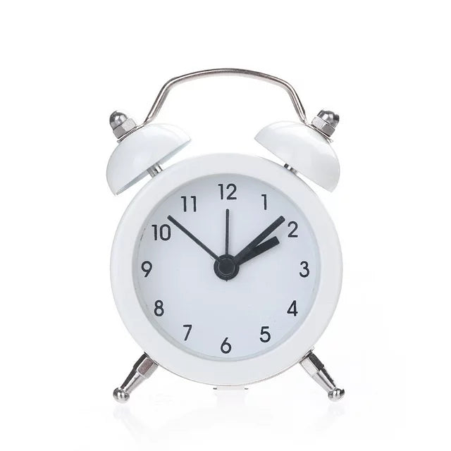 Vintage 5cm Twin Bell Alarm Clock, Battery Operated Loud Alarm