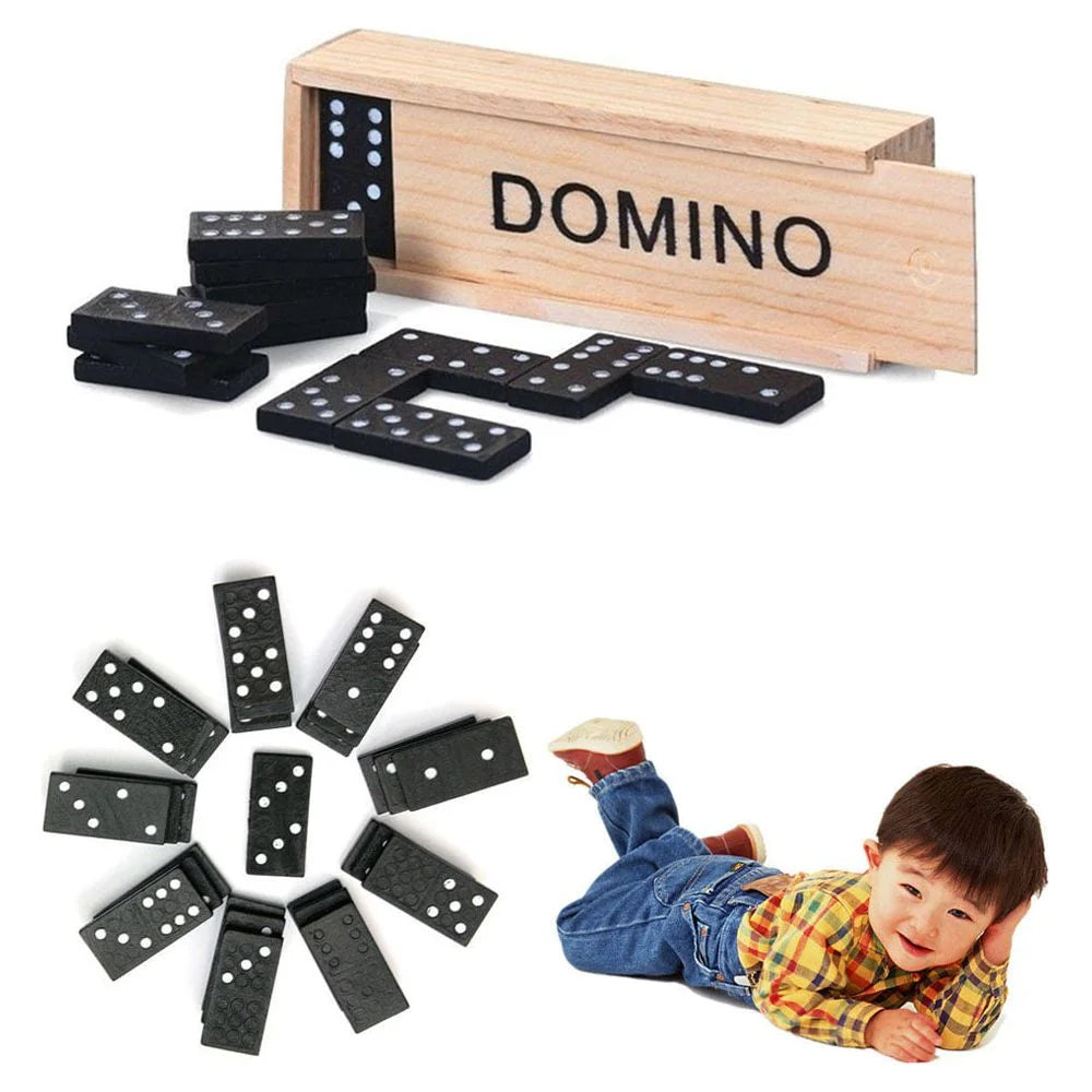 28pcs/Set Wooden Domino Board Games Travel Funny Table Game Domino Toys small