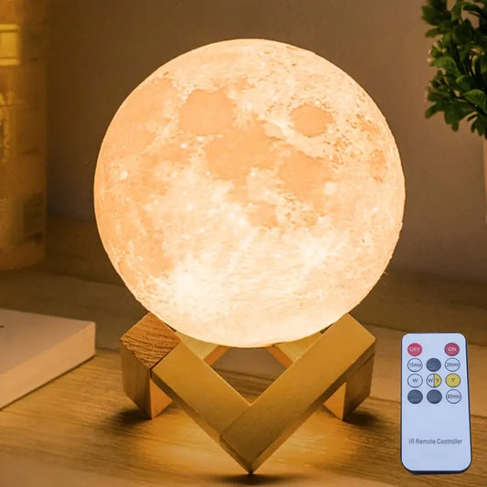 Moon Lamp Upgrade 128 Colors, Gifts for Girls Boys Kids Women Birthday, Teen Girl Gifts Trendy Stuff, Cool Astronomy Gifts, Shelf Decor, Remote & Touch Control Moon Night Light, Diameter 6 inch