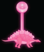 Belly Piercing Neon Pink glow in the dark dinosaur BCVFGM106-MEI