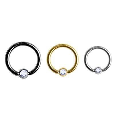 Nose Piercing Hoop Set with CZ Stones