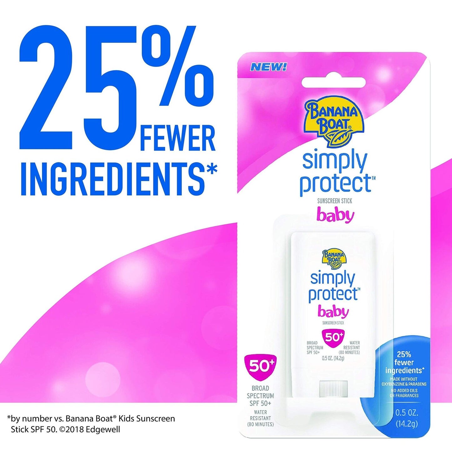 Banana Boat Spf 50+ Baby Simply Protect Tear-Free Stick 0.5 oz