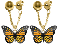 Stainless Steel Cute Stud Earrings Black and Gold Butterfly, Small Gifts for Women Teen Girls  Lovers. FEARME136-MEIFEARME140-MEIFEARME142-MEI