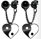 Stainless Steel Cute Stud Earrings Yin-yang Black and White Heart, Small Gifts for Women Teen Girls  Lovers. FEARME136-MEIFEARME140-MEIFEARME142-MEIFEARME143-MEI