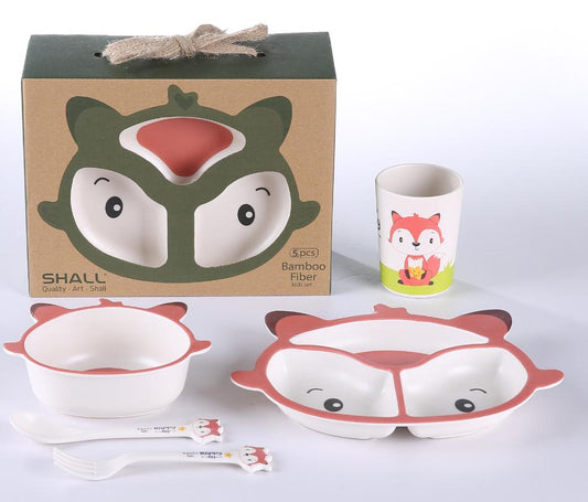 Baby Fox Bamboo Dinnerware Set