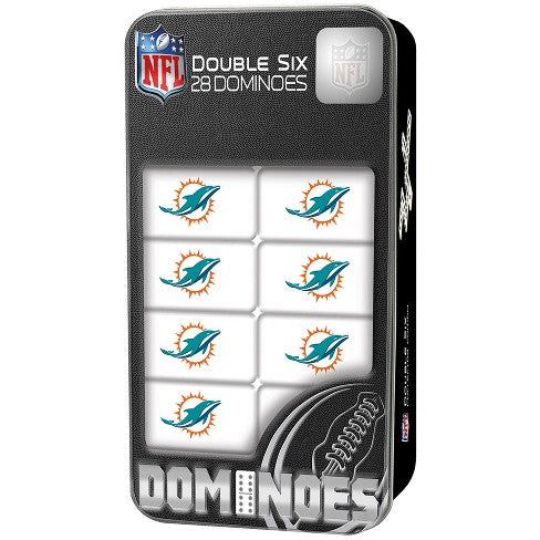 MasterPieces Officially Licensed NFL Miami Dolphins 28 Piece Dominoes Game for Adults
