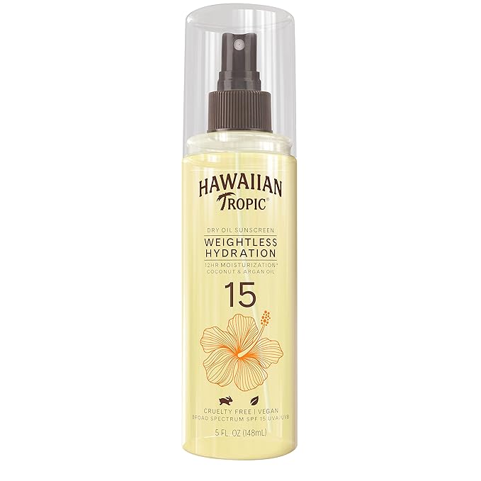 Hawaiian Tropic Weightless Hydration Dry Oil Sunscreen Mist SPF 15