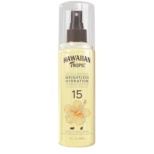 Hawaiian Tropic Weightless Hydration Dry Oil Sunscreen Mist SPF 15