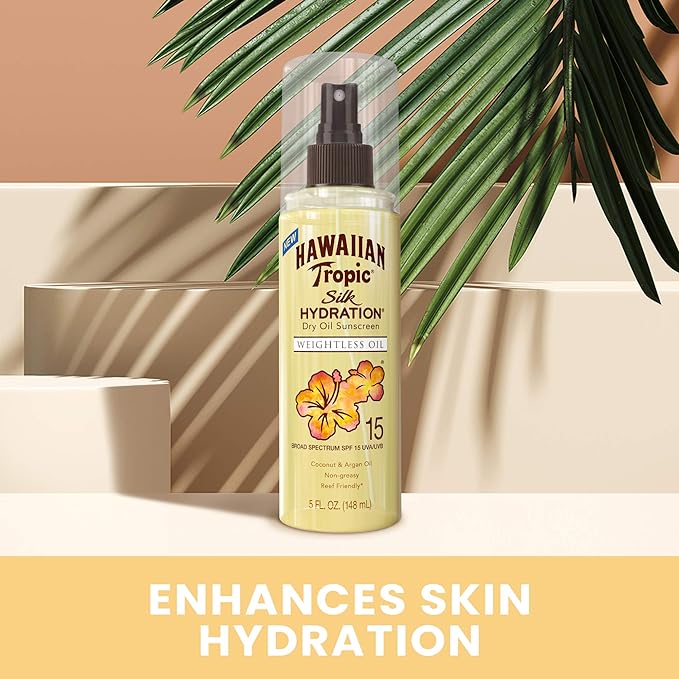 Hawaiian Tropic Weightless Hydration Dry Oil Sunscreen Mist SPF 15