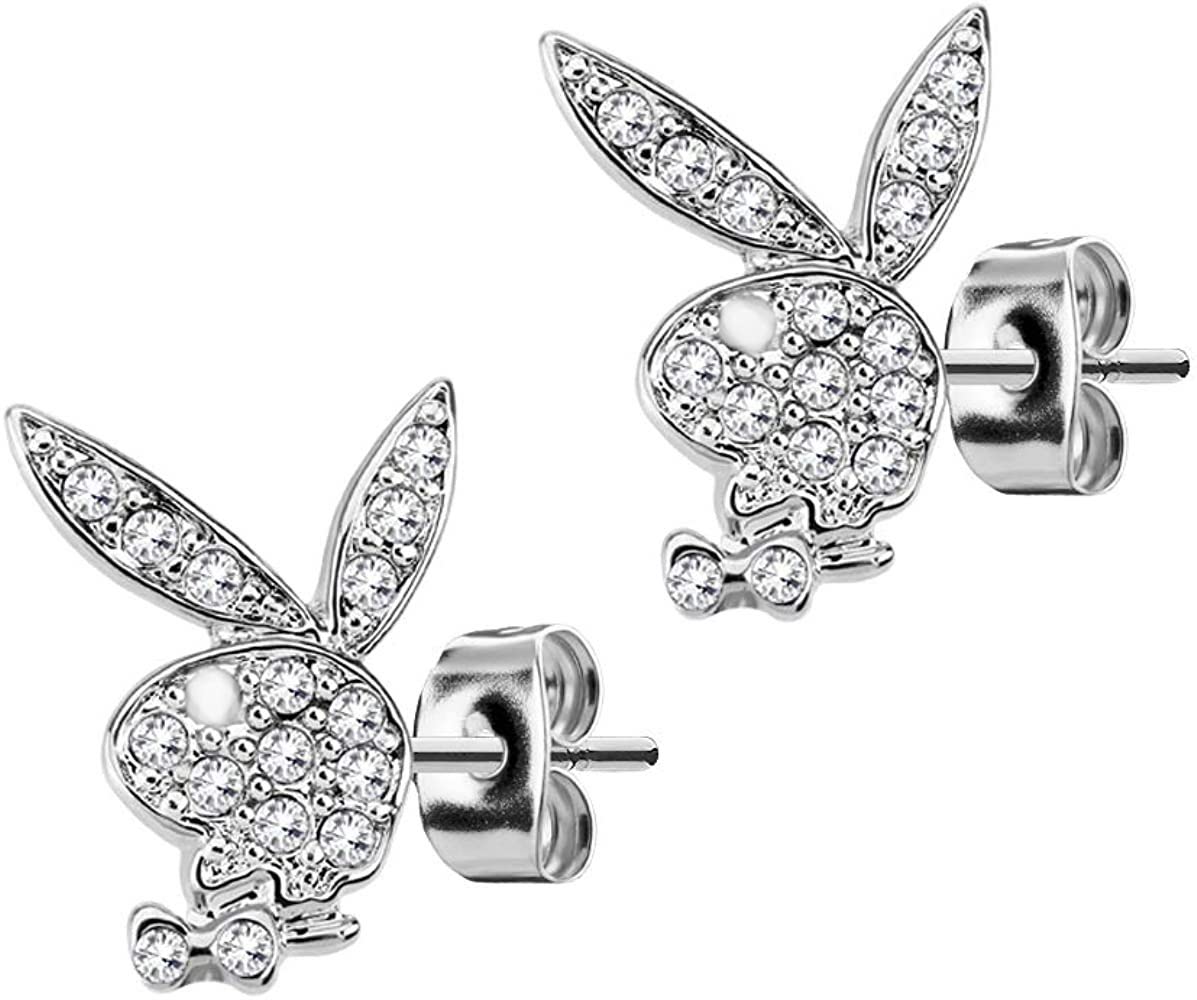 PLAYBOY CRYSTALS BUNNY HEADS EARRING