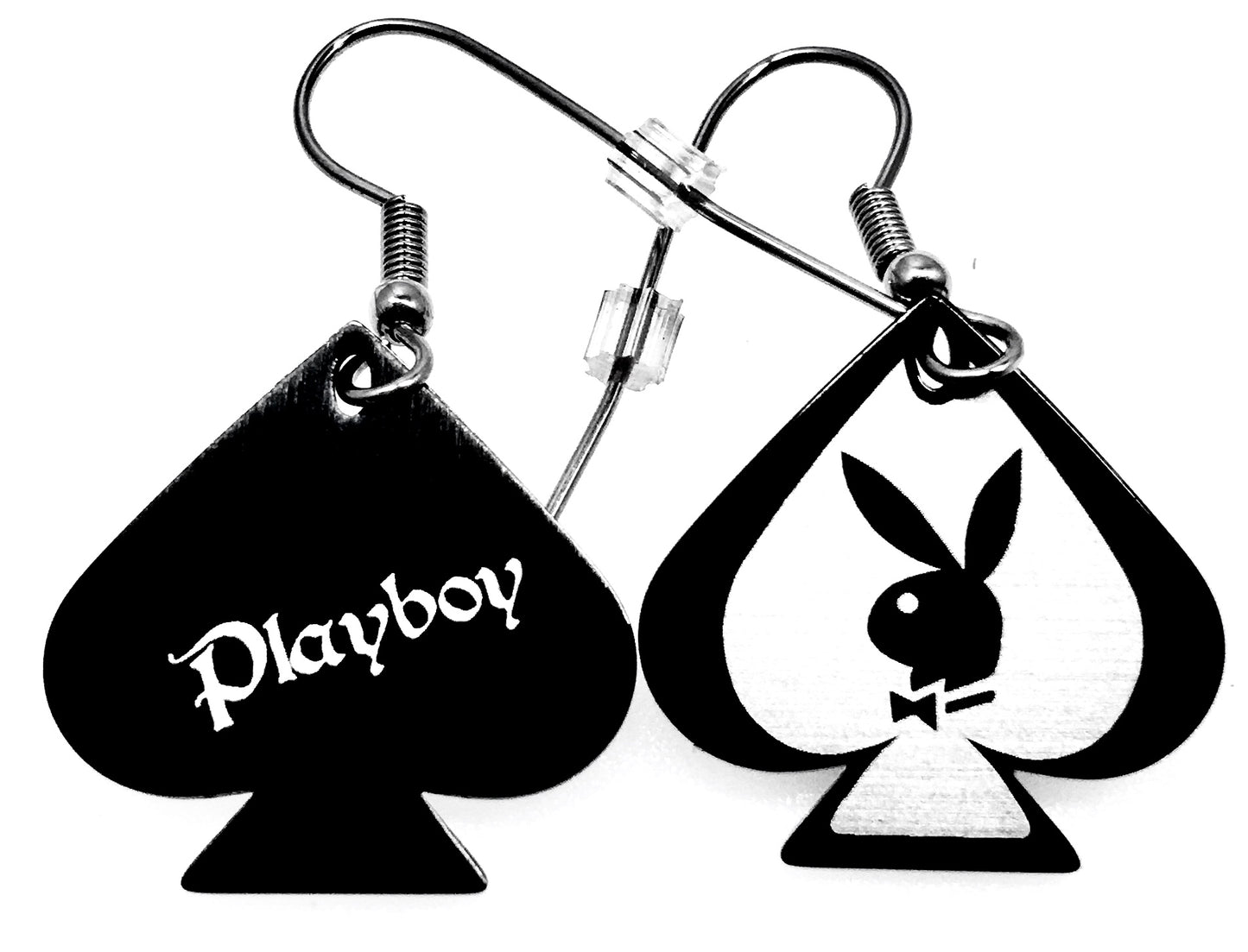 Playboy Jewelry Earring Grayish Silver and Black Heart