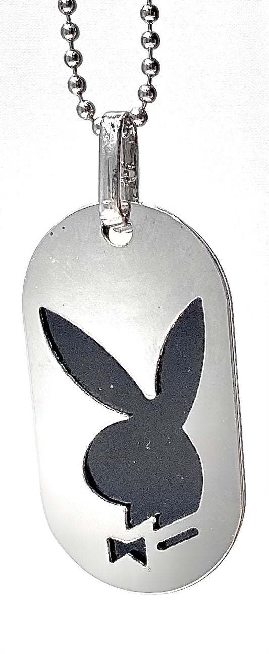 Playboy Bunny Head Silhouette in Black Necklace