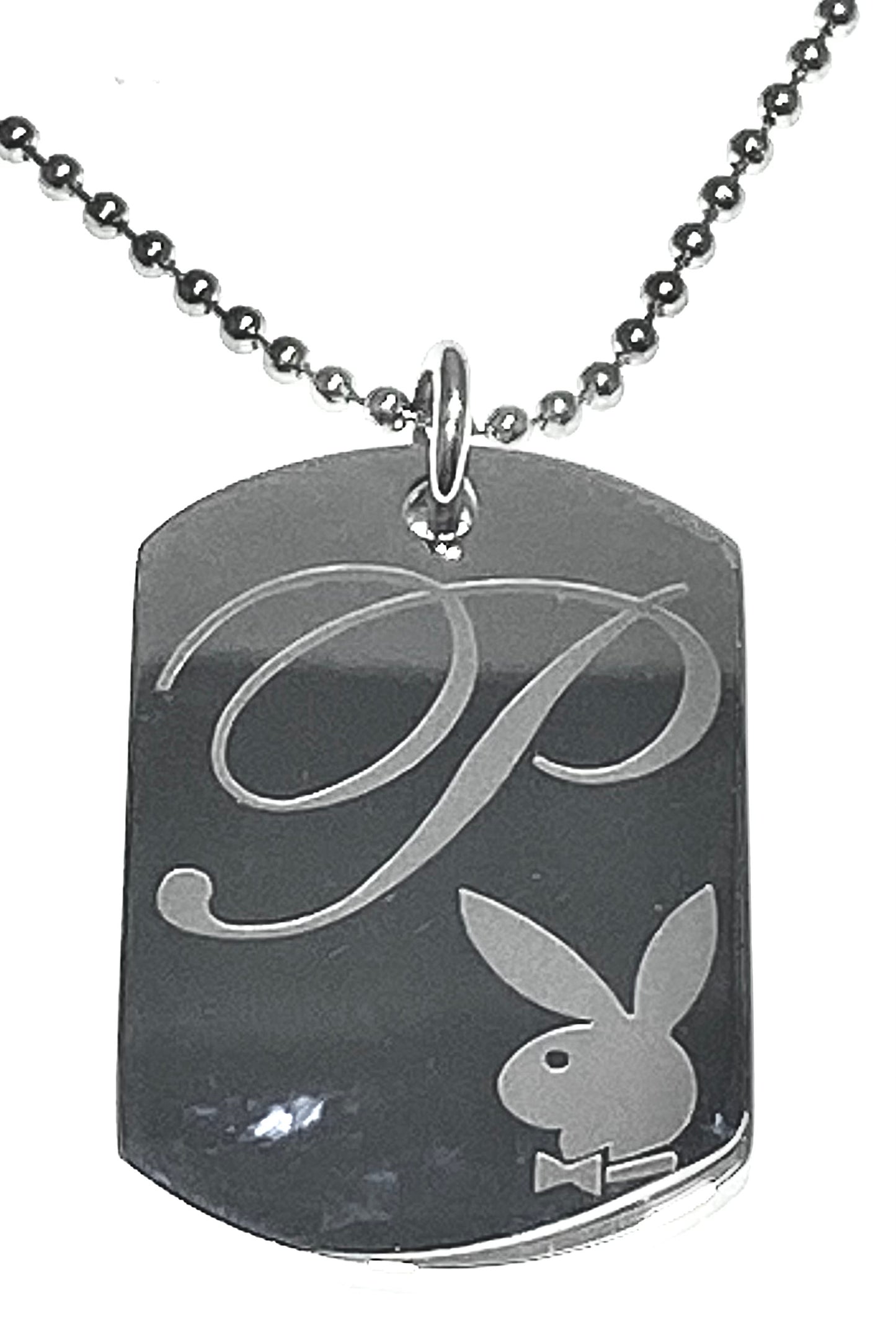 Playboy Dog Tag P Bunny Necklace