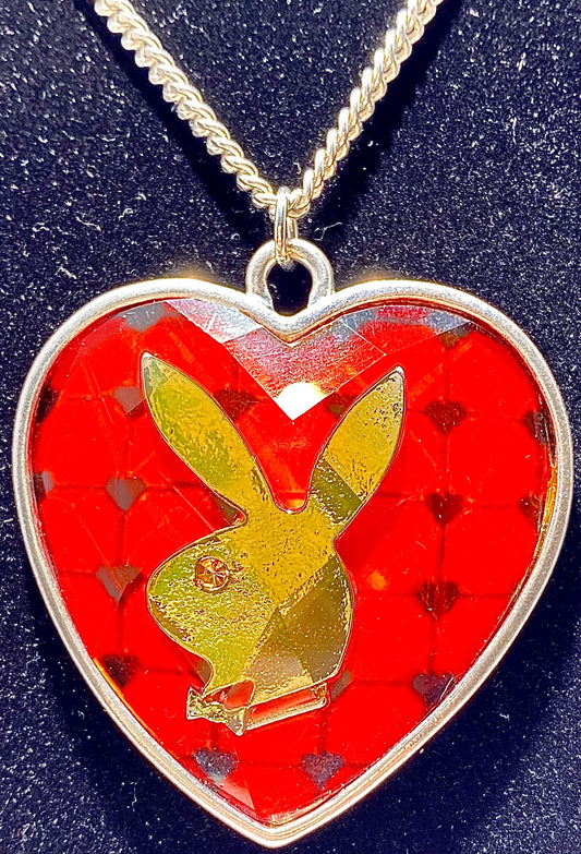 Playboy Jewelry featuring Playboy Bunny Heart Logo Pendant and chain