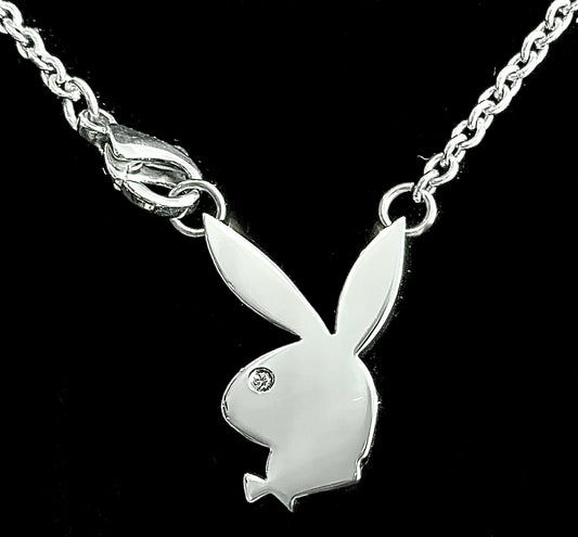 Playboy Necklace Bunny Head with Front Lobster Lock Opening