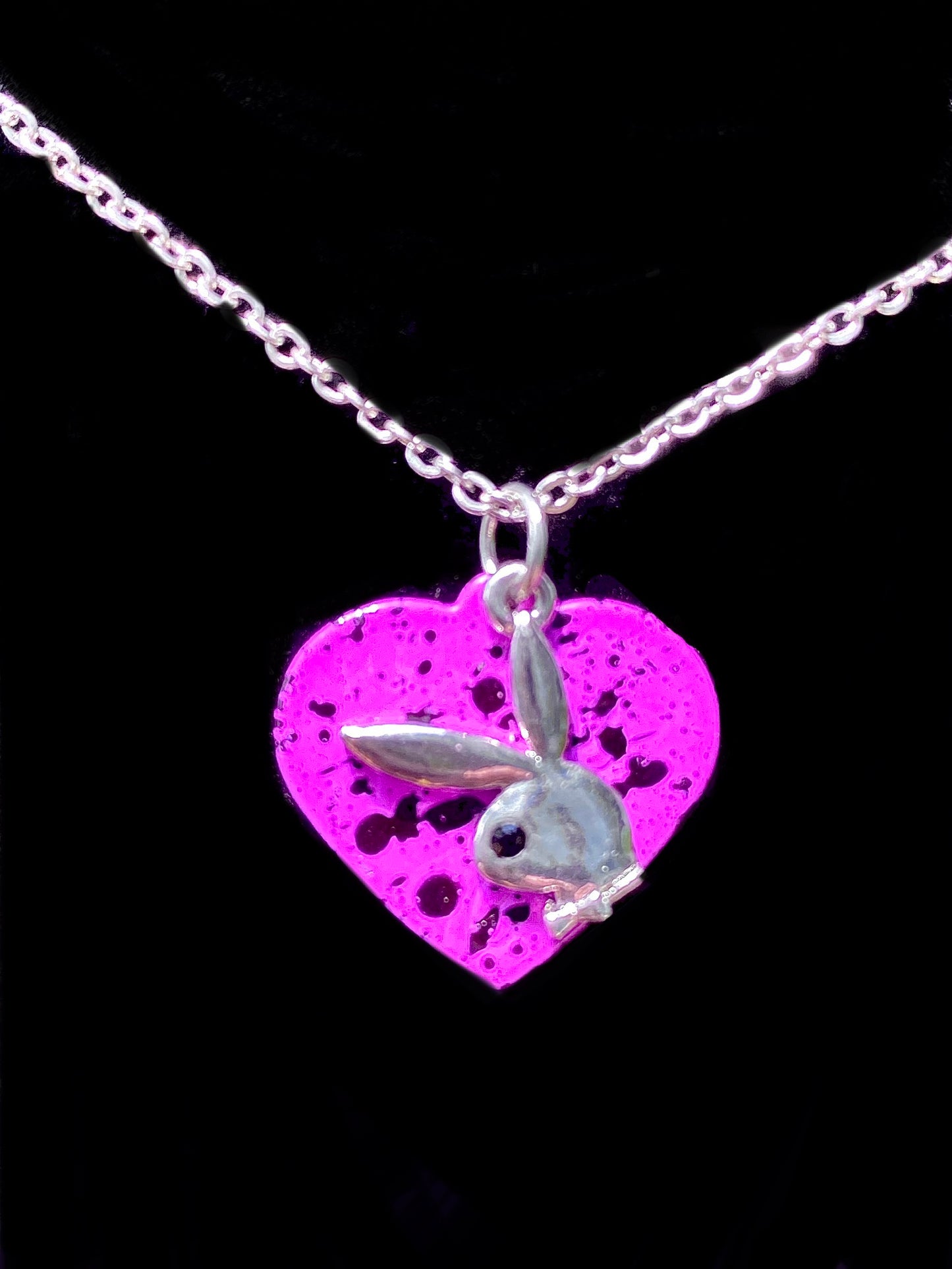 Playboy PINK HEART Charm Pendant Necklace