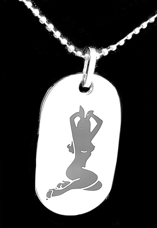 Playboy Dog Tag Necklace SILHOUETTE