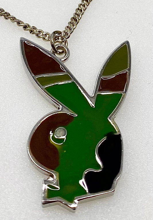 Playboy Bunny Head Camouflage on Curb Link Chain