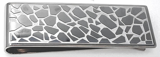 Classic Stainless Steel Engraved French Fold Money Clip