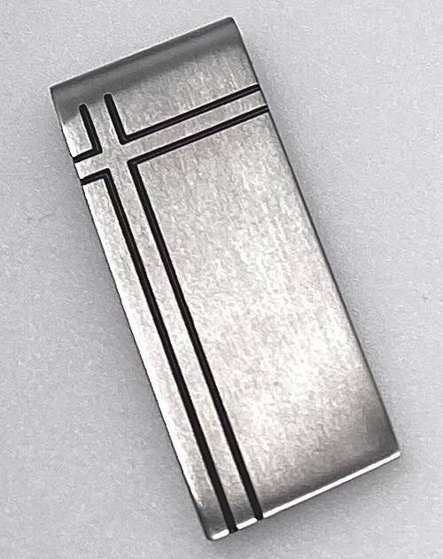 Classic Stainless Steel Engraved French Fold Money Clip