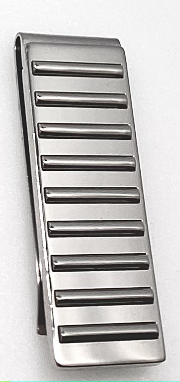 Classic Stainless Steel Engraved French Fold Money Clip