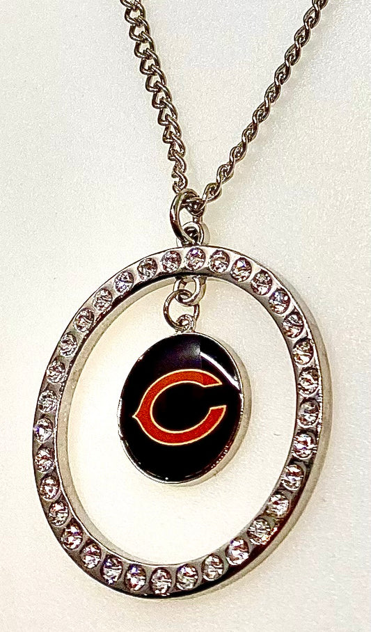 NFL Chicago Bears Crystal Pendant Necklace