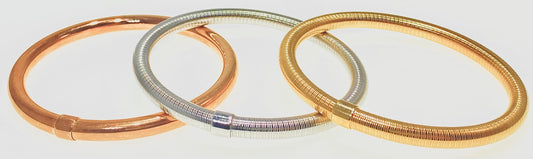 FASHION JEWELRY TRI COLOR BANGLE STACKABLE