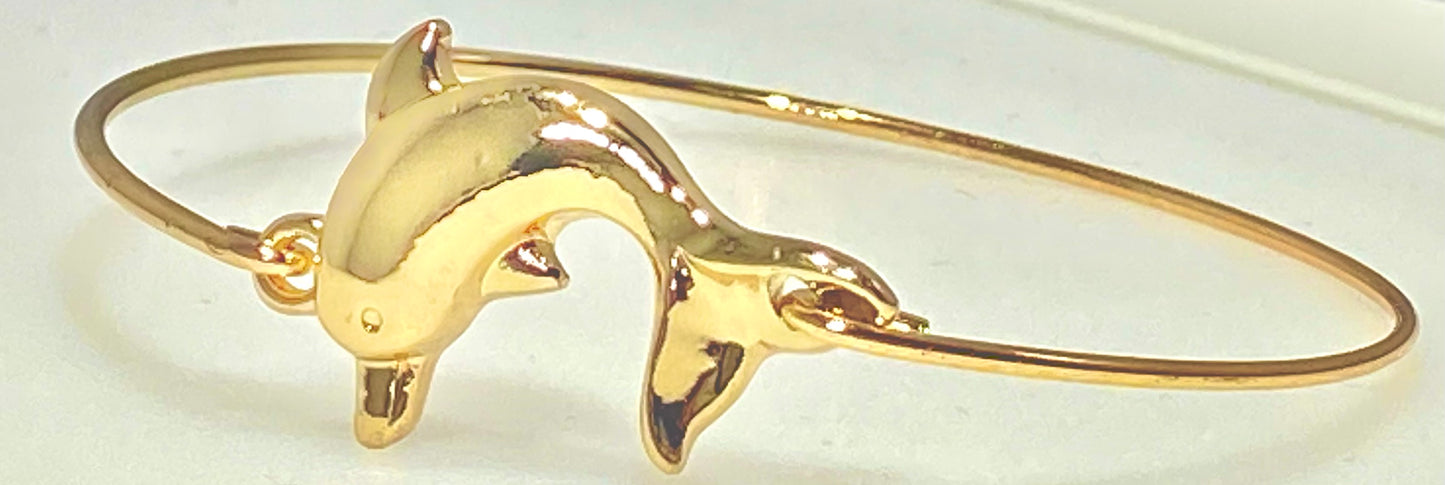 FASHION JEWELRY GOLD DOLPHINE BANGLE