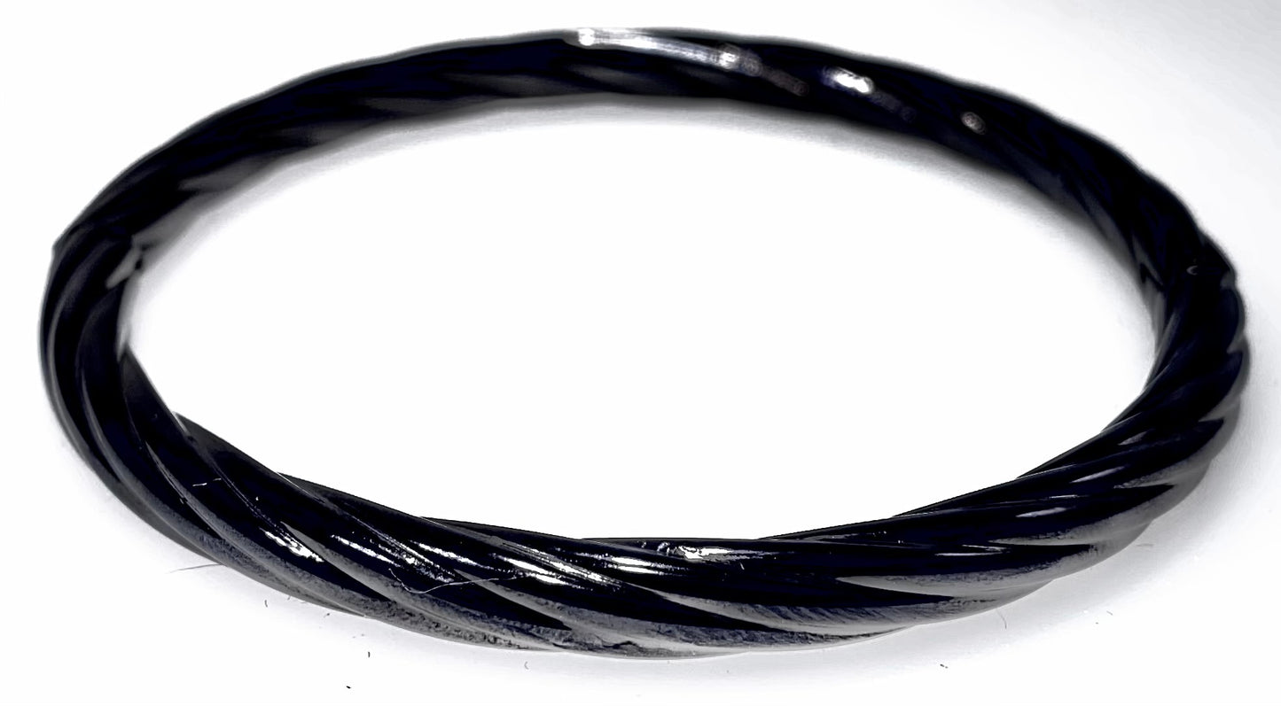 FASHION JEWELRY Bracelet Stainless Steel Black Twisted Wire  Bangle Bracelet