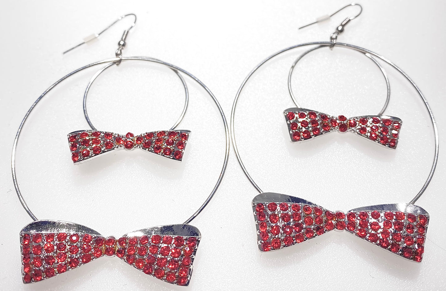 Playboy Jewelry Earring Red Crystals Pink Crystals or Silver Bow Ties