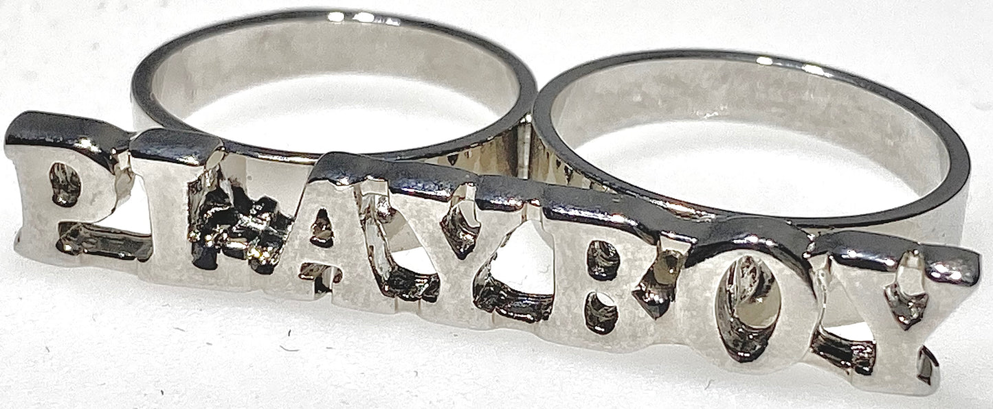 Playboy Jewelry Ring Vintage Silver DOUBLE Finger