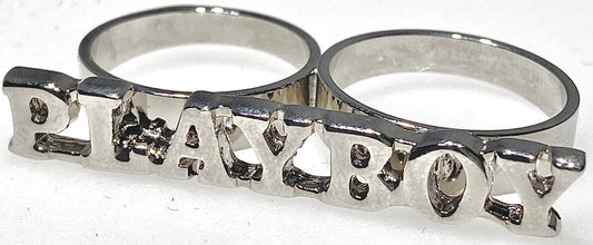 Playboy Jewelry Ring Vintage Silver DOUBLE Finger