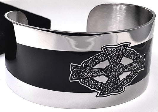 FASHION JEWELRY CELTIC CROSS CUFF BANGLE