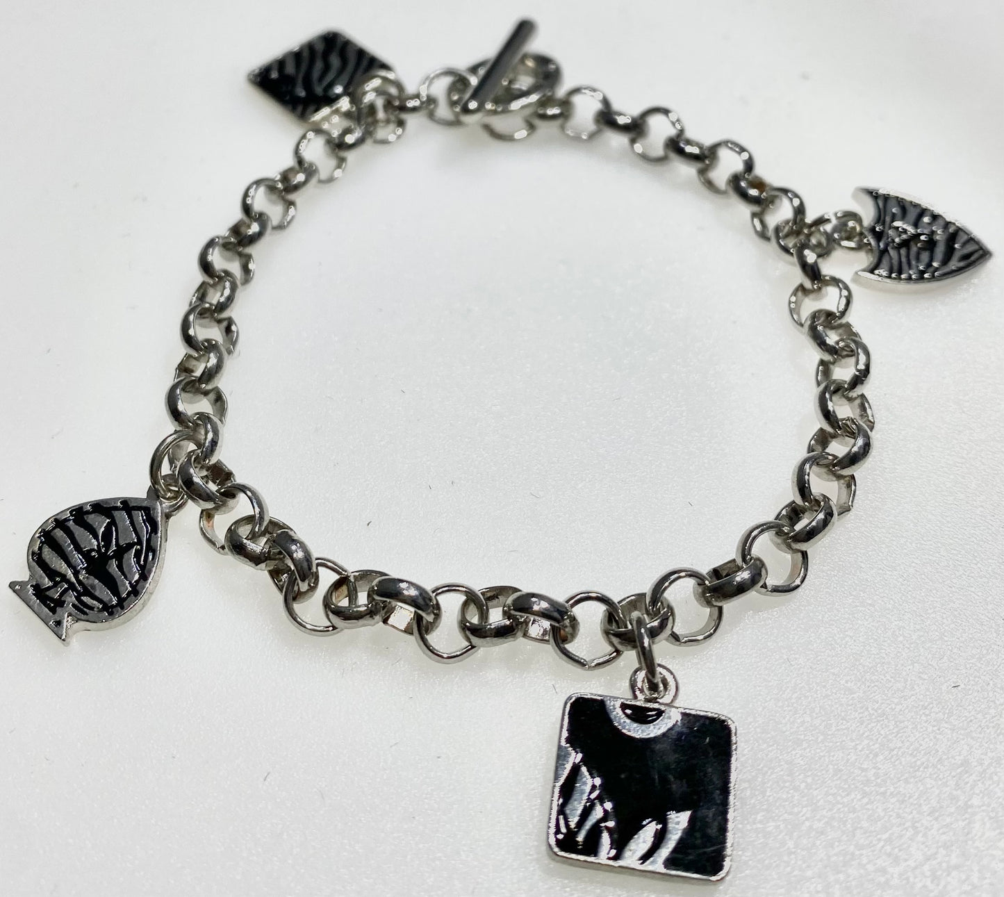 Playboy Bracelet 4 Bunny Design Charms with a Toggle