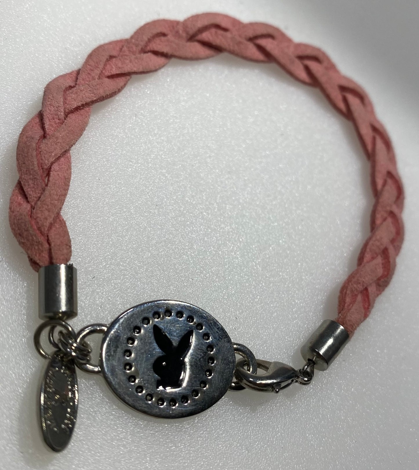 Playboy Bracelet Disk with Tag and Leather