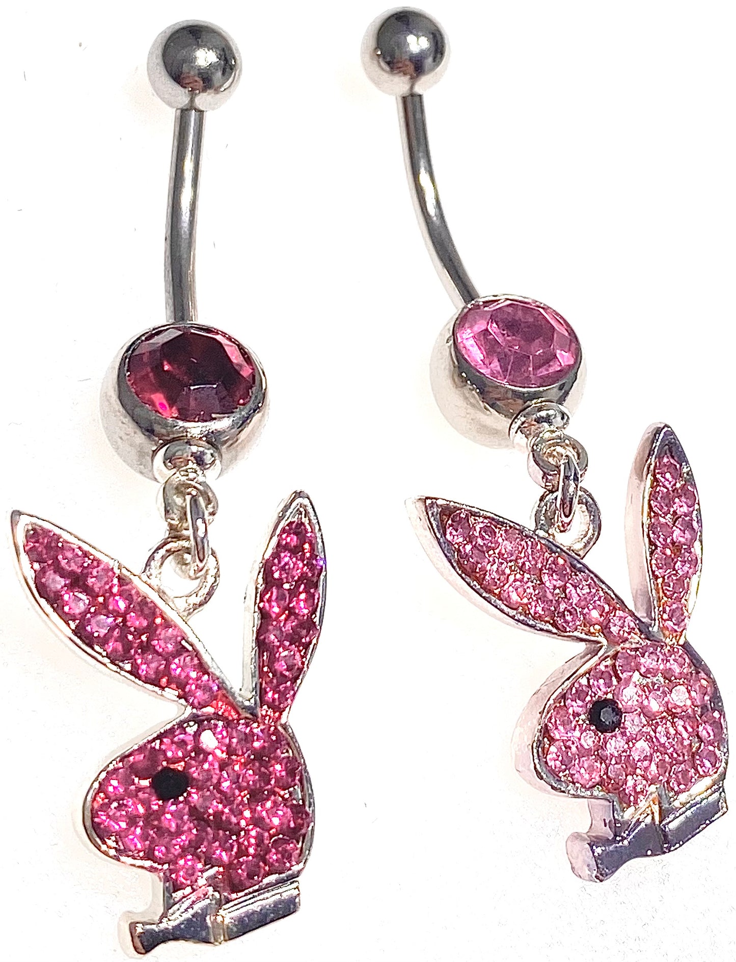 Playboy Jewelry Belly Piercing, Bunny Heads Birthstones Crystals