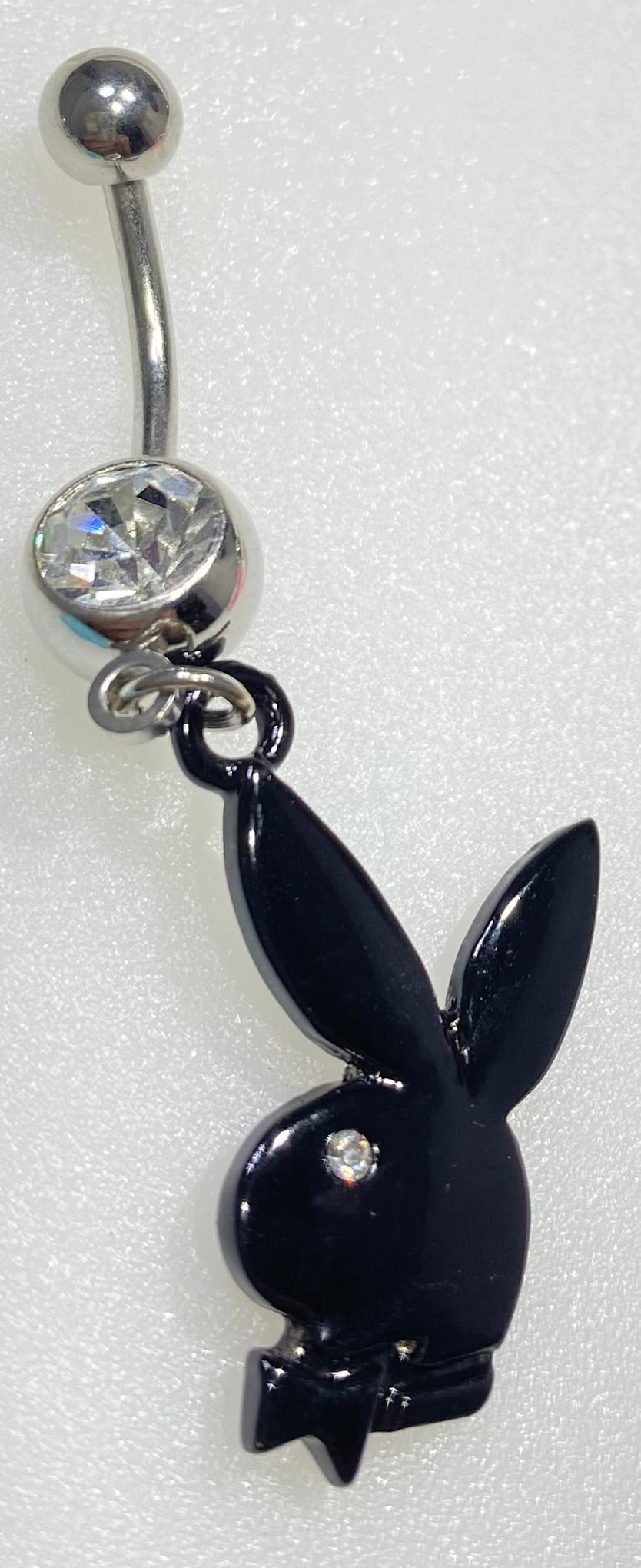 Playboy Jewelry Belly Piercing, Bunny Heads in Colors with White Crystals