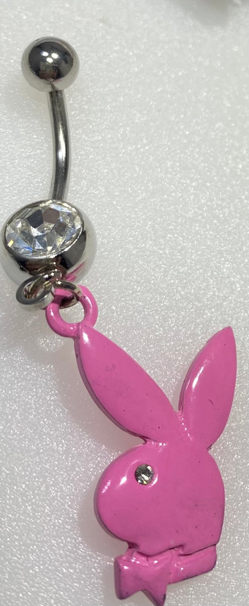 Playboy Jewelry Belly Piercing, Bunny Heads in Colors with White Crystals